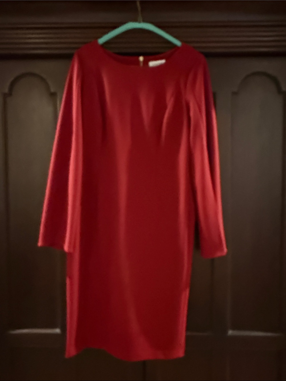 Calvin Klein Red Long-Sleeve Sheath Dress